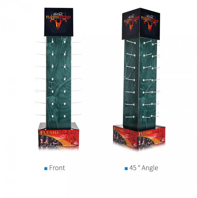 Customized Size Cardboard POS Displays , Packaged Products Cardboard Hook Display Stands