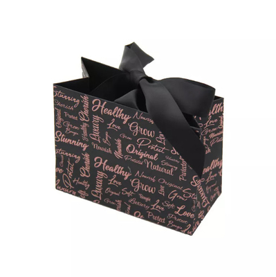 Bow Ribbon Shopping Paper Carrier Bag Reusable For Wedding Birthday Gifts