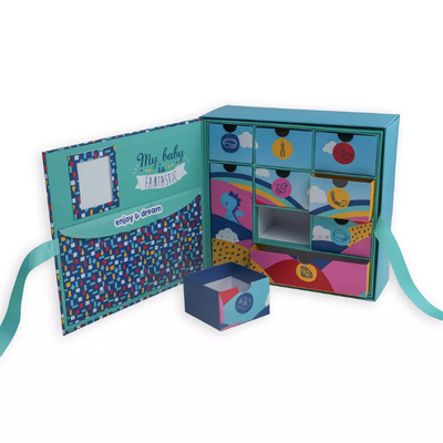 Baby Shower Rigid Gift Boxes Calendar With Drawers Packaging