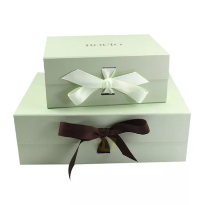 Luxury Foldable Gift Box With Ribbon , Paper Birthday Gift Box