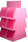 Pink KT Recyclable Wine Cardboard Display Stands Varnishing Coating
