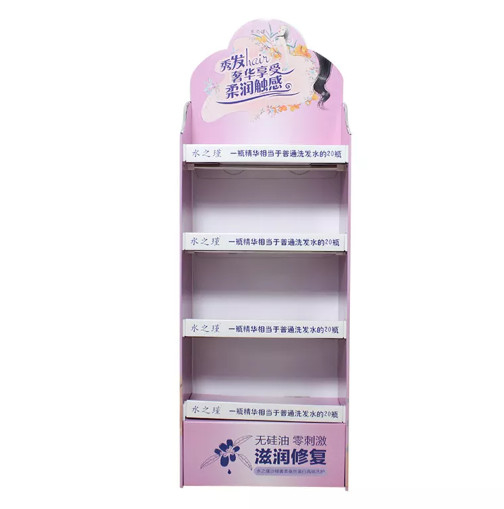 Retail Store Shampoo Body lotions Cardboard POS Display Stand For Brand Advertising