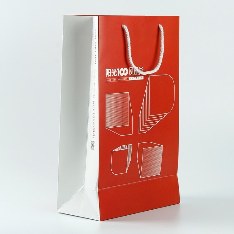 200gsm White Card Food Paper Bag For Restaurant PMS Printing